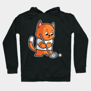 Cat Kitty Golf Player Golfer Golfing Funny Kids Boys graphic Hoodie